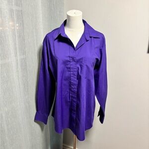 Foxcroft Women's Vibrant Purple Button Down Shirt